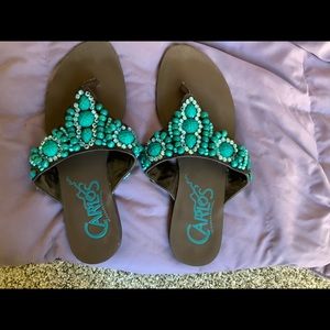 Carlos Santana beaded thong sandal